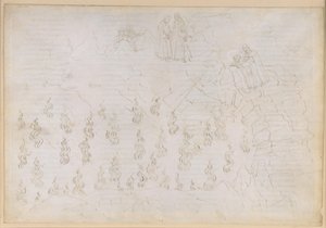 La Divina Commedia, Inferno XXVI. Vergil og Dante i helvedets ottende kreds (Malebolge), 8. bolgia: Straffen for de falske rådgivere; samtale med Odysseus af Sandro Botticelli