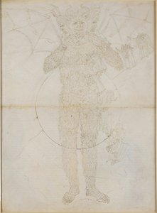 La Divina Commedia, Inferno XXXIV (2). Helvedets centrum: Lucifer i fuld størrelse (Den store Satan); Farvel til Inferno af Sandro Botticelli