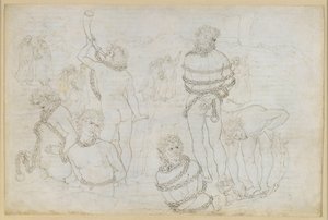 La Divina Commedia, Inferno XXXI. Helvedets ottende kreds (Malebolge): Giganternes slag – Pozzo dei Giganti af Sandro Botticelli