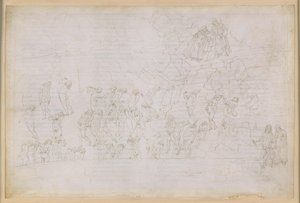 La Divina Commedia, Inferno XX. Vergil og Dante i helvedets ottende kreds (Malebolge), 4. bolgia: Straffen for troldmænd og spåmænd; mødet med Manto af Sandro Botticelli