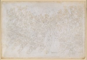 La Divina Commedia, Paradiso XXVIII. Den niende sfære (Krystalhimlen eller Primum Mobile): Dante ser Gud som et skarpt lysende punkt, omgivet af englekor; Beatrice forklarer sfærens hierarki og virkende kræfter af Sandro Botticelli