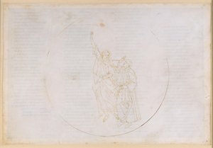 La Divina Commedia, Paradiso X. Opstigningen til den fjerde planetsfære (solhimlen): Thomas af Aquinos lys introducerer Dante for de vises himmel af Sandro Botticelli