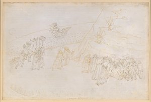 La Divina Commedia, Purgatorio III. Forpurgatorium (Inselring): De afdøde, der er udelukket fra kirken, gør bod; samtale med Manfred von Hohenstaufen af Sandro Botticelli