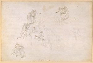 La Divina Commedia, Purgatorio VII. Forpurgatorium, den midterste zone: De forsømte fyrsters dal af Sandro Botticelli