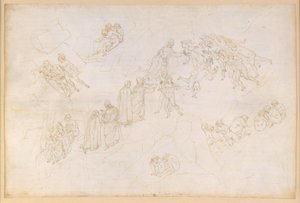 La Divina Commedia, Purgatorio V. Forpurgatorium, den midterste zone: De forsømte, der døde som følge af en voldshandling af Sandro Botticelli