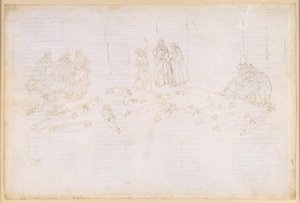 La Divina Commedia, Purgatorio XXI. Den femte ring i Purgatorio: De grådige og de ødsle menneskers bod; Statius’ optræden af Sandro Botticelli