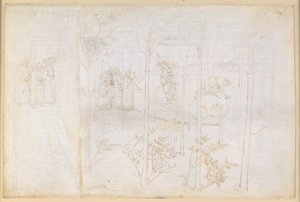 La Divina Commedia, Purgatorio XXVIII. Det jordiske paradis: Dante og Matelda ved floden Lethe af Sandro Botticelli