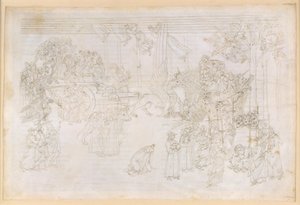 La Divina Commedia, Purgatorio XXXII. Det jordiske paradis: Erkendelsens træ og Kirkens historiske skæbne af Sandro Botticelli
