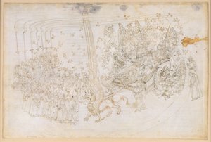 La Divina Commedia, Purgatorio XXX. Det jordiske paradis: Beatrice i triumfvognen af Sandro Botticelli