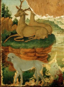 Landskab med Roebucks og aber af Sandro Botticelli