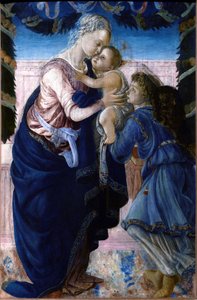 Madonna og barn med en engel af Sandro Botticelli