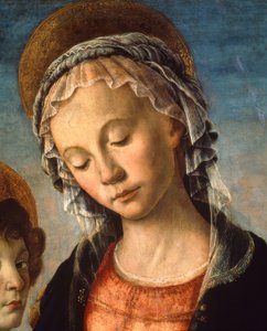 Maria med barnet, drengen John og to engle af Sandro Botticelli