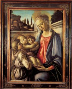 Maria med barn og to engle af Sandro Botticelli