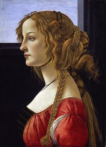 Profilportræt af en ung kvinde Simonetta Vespucci, ca 1476