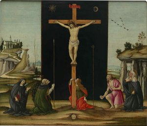 Korsfæstelsen med hellige, ca. 1490. af Sandro Botticelli