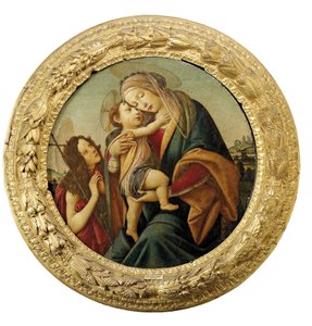 Madonnaen og barnet med den unge Sankt Johannes Døberen af Sandro Botticelli