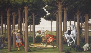 Historien om Nastagio degli Honesti, panel II af Sandro Botticelli