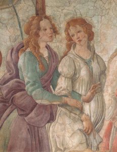 Venus and the Graces tilbyder gaver til en pige, 1480-83, af Sandro Botticelli