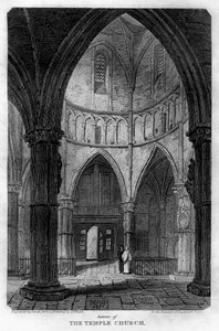 Interiør af Temple Church, London, 1816.