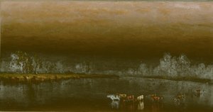 Køer i en dam ved solnedgang, 1860. af Sanford Robinson Gifford