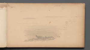 Skitsebog, side 04: Havlandskab med farvenotationer af Sanford Robinson Gifford