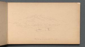 Skitsebog, side 12: "White Mountains fra foden af Randolph Hill" af Sanford Robinson Gifford