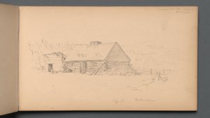 Skitsebog, side 14: "Berlin falder 2. september" af Sanford Robinson Gifford
