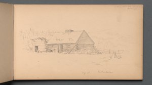Skitsebog, side 14: "Berlin falder 2. september" af Sanford Robinson Gifford