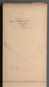 Skitsebog, side 15: Landskaber, Berlin Falls, 1859. af Sanford Robinson Gifford