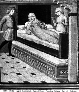 Dødfødt babymirakel, ca. 1450 af Sano di Pietro