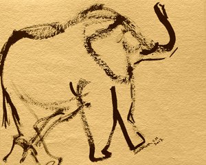 Abstrakt elefanttegning af Santhosh ch