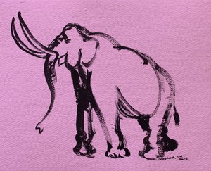 Abstrakt lyserød elefant af Santhosh ch