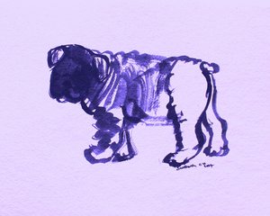 Abstrakt lilla bulldog af Santhosh ch