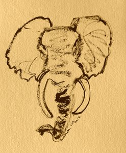 Skitse af afrikansk elefant af Santhosh ch