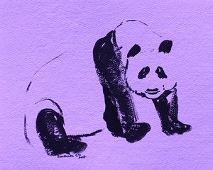 Panda i sort blæk af Santhosh ch