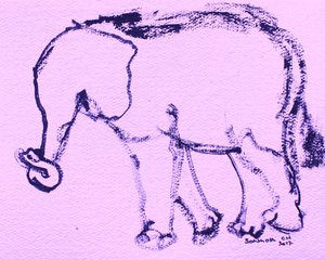Tegning af en nysgerrig elefant af Santhosh ch