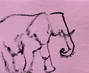 Minimalistisk lyserød elefant af Santhosh ch