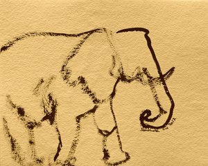 Minimalistisk elefanttegning af Santhosh ch