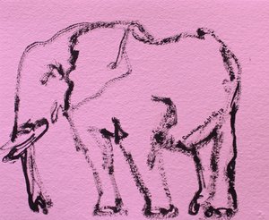 Skitse af en lyserød elefant af Santhosh ch
