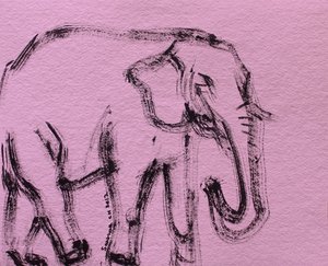 Lyserød elefantskitse af Santhosh ch