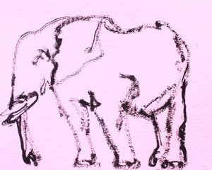 Skitse af en lyserød elefant af Santhosh ch