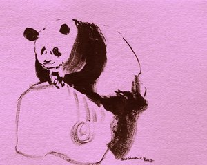 Skitse af lyserød panda af Santhosh ch