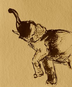 Mægtig elefant, der rejser sig af Santhosh ch