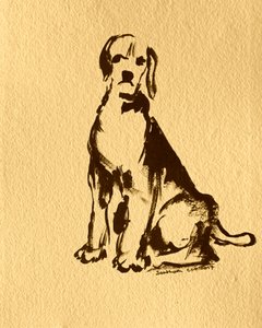 Skitse af en siddende beagle af Santhosh ch
