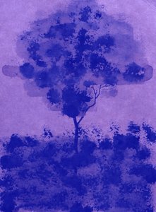 Violet akvareltræ af Santhosh ch