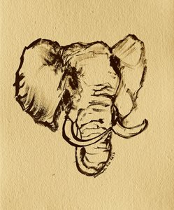 Tegning af vild elefant af Santhosh ch