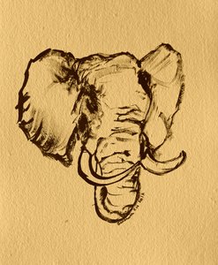 Skitse af vild elefant af Santhosh ch