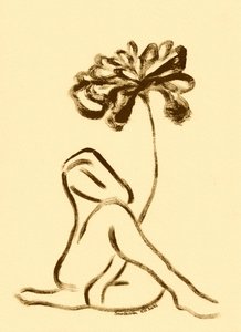 Kvinde og lotusblomst af Santhosh ch