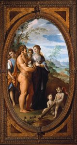 Hercules og Omphale (olie på lærred af Santi di Tito