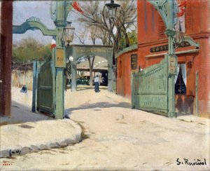 Indgang til parken ved Moulin de la Galette - Maleri af Santiago Rusinol (1861-1931) - 1891 - Olie på lærred - 33,5x41 - Museu Nacional d
